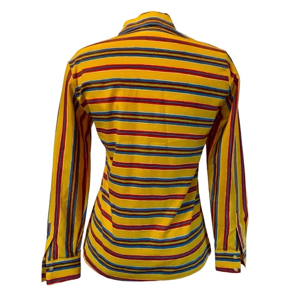 Vintage Lady Manhattan stripped blouse with dart collar. - Picture 3 of 11